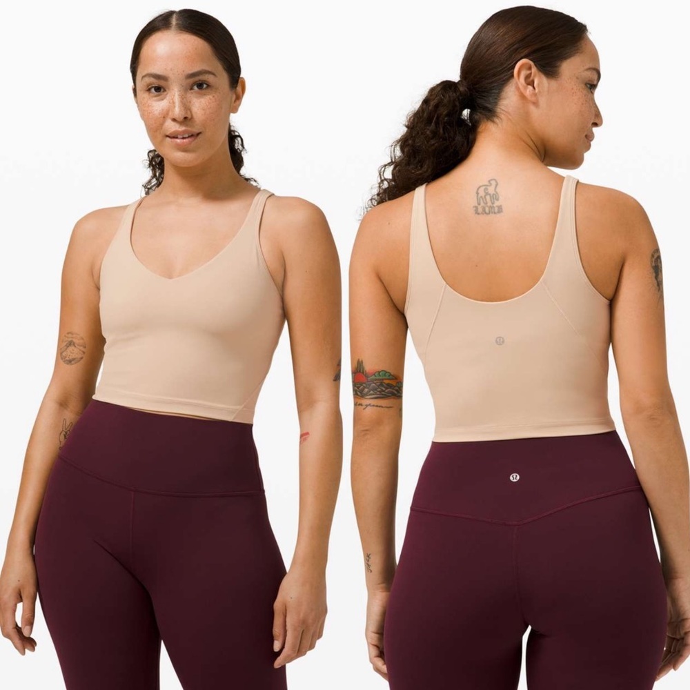 Lululemon 2021 Align Cropped Tank Top Size 6 Cafe Brown Supportive Built In Bra‎